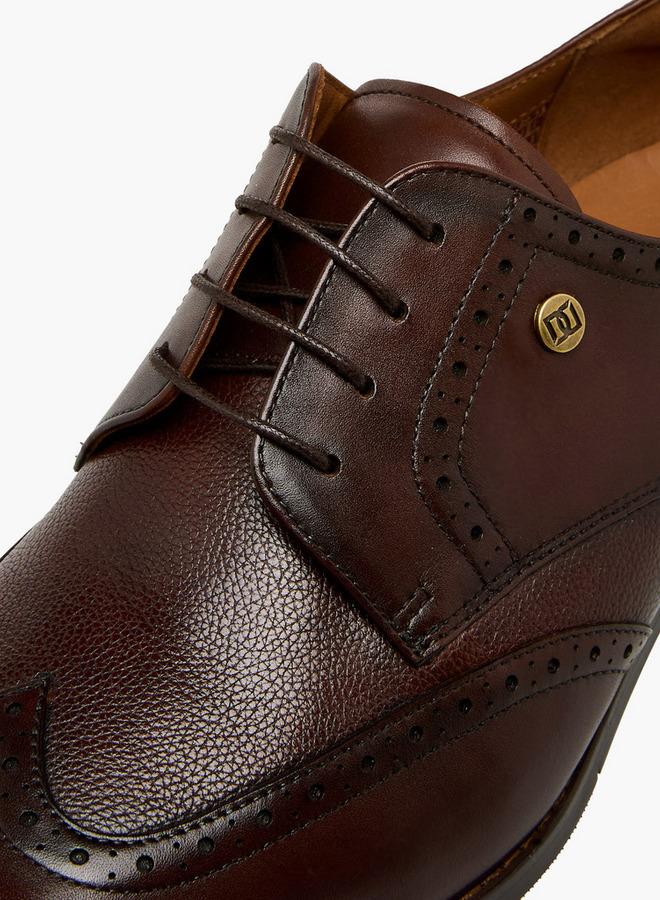 DUCHINI Men Lace-Up Leather Derby Shoes - Image 4
